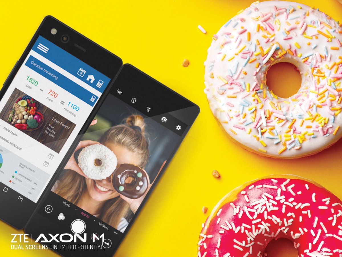 AxonPhone's tweet image. Seconds, anyone? 
With a second screen on the #AxonM, you're free to indulge in double the fun, with just one phone. fal.cn/4WUq