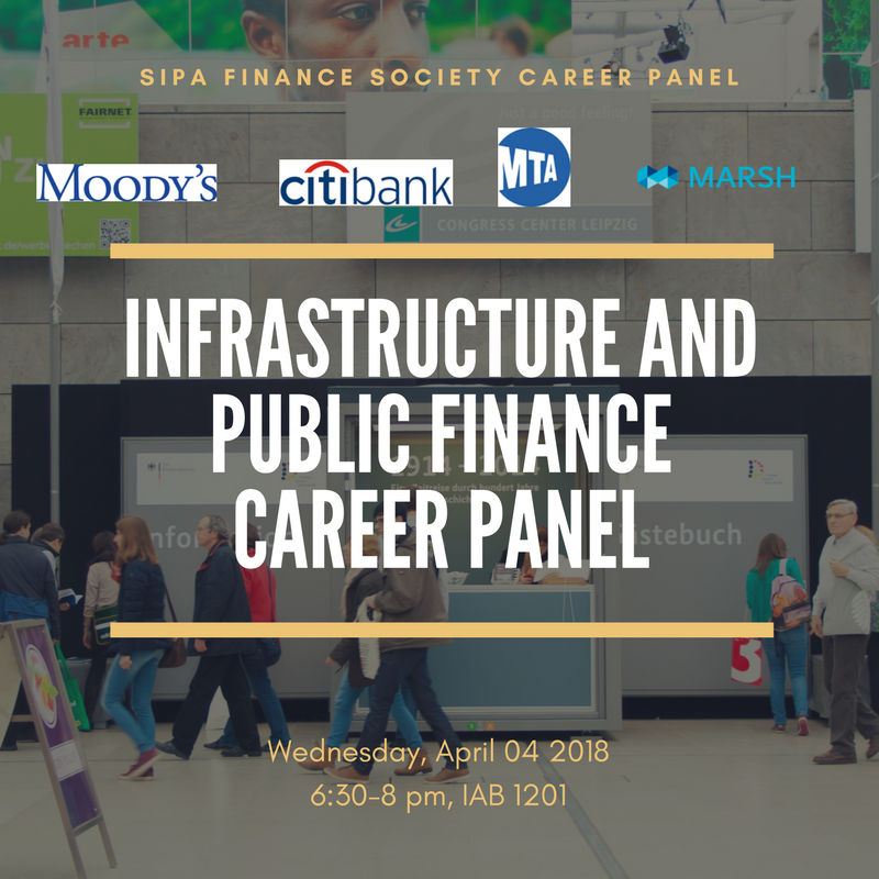 SIPA_OCS's tweet photo. Join professionals from @MoodysInvSvc, @MarshGlobal, @MTA and @Citi  to learn about careers in infrastructure and public finance. Plus, network!

Register here - https://t.co/wbbXe1wxgn. https://t.co/vXZlwTRwT4