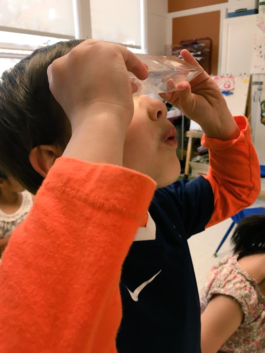 annie_madigan's tweet photo. “Oh my god! There are rainbows everywhere and you are upside down, Ms. Annie!” PK begins to explore materials to think scientifically @ISTPSchool #howtheworldworks https://t.co/O91o9Djf8P