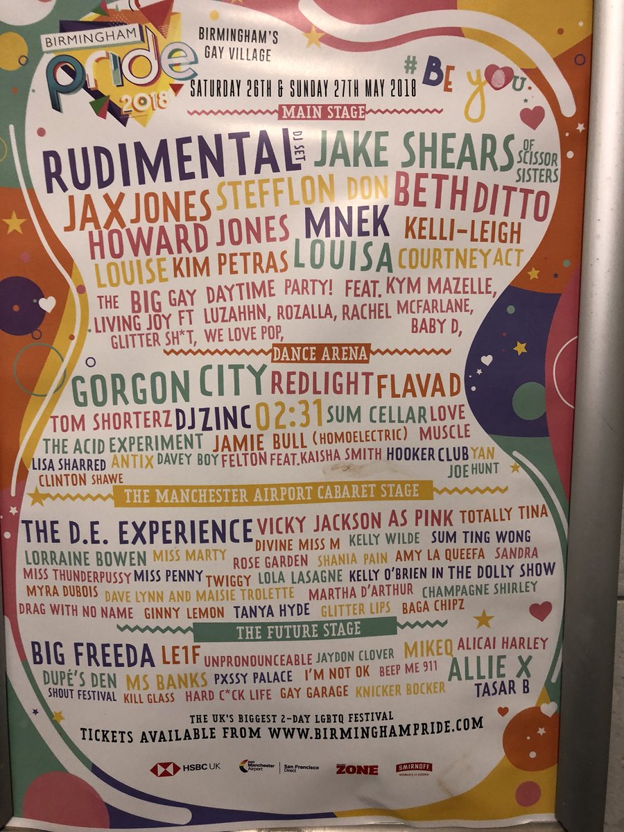 LawrenceBarton1's tweet photo. The clock is ticking, now just 53 days until @BirminghamPride 2018 the line up is amazing &amp; almost complete 👌❤️ https://t.co/vJImHlGUJj