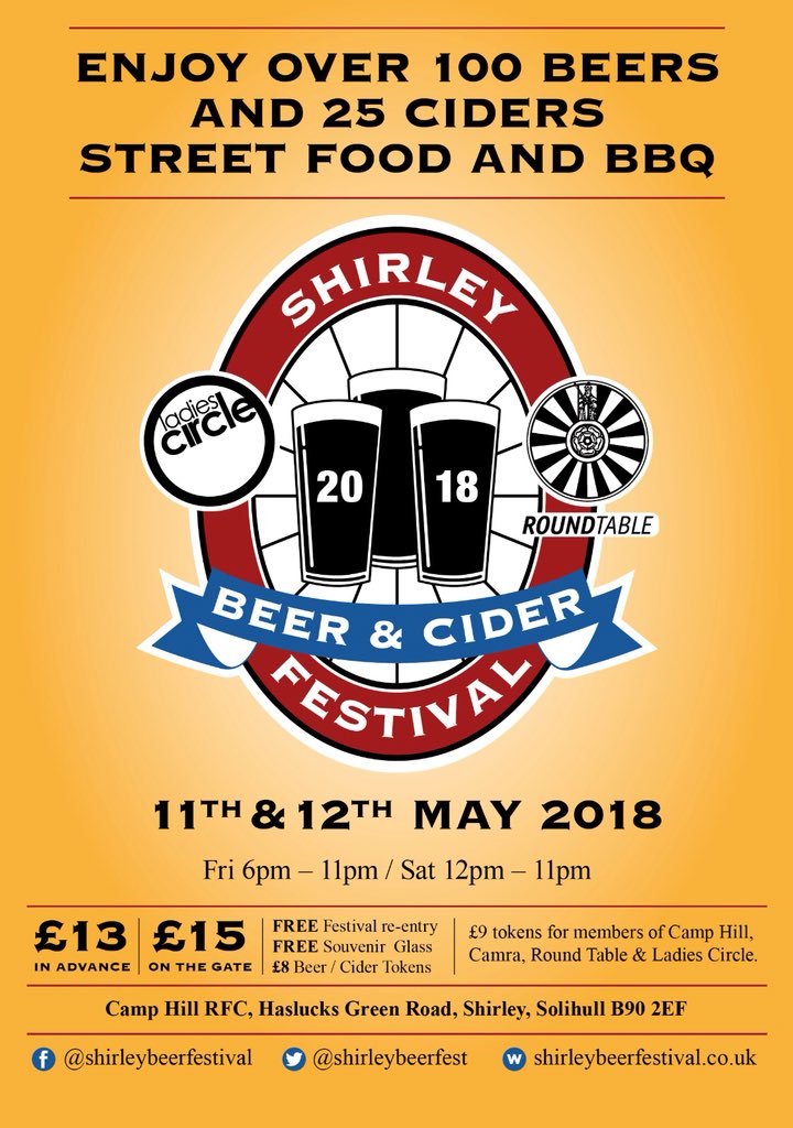 ShirleyBeerFest's tweet image. We’re now full speed ahead for the next month to pre-sell tickets. Our amazing comedy night has very few tickets remaining already and busy festival tickets in advance saves money! buytickets.at/shirleybeercid… #solihullhour