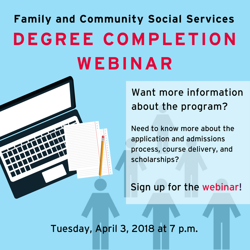 GHFutureStudent's tweet photo. Final call for the Family and Community Social Services Degree Completion program for working professionals happening TONIGHT at 7pm! Sign up to join:  https://t.co/JLzvSCec3W https://t.co/mS7t8v10NO