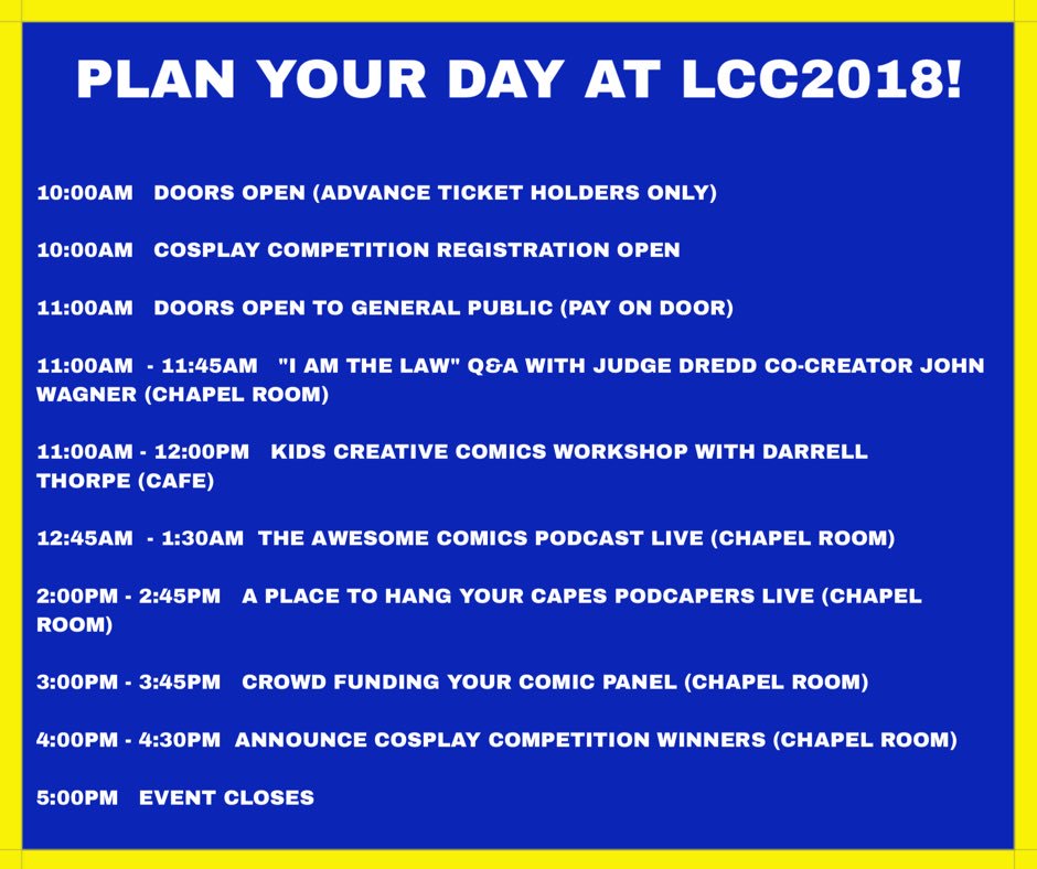 LeamComicCon's tweet image. Hi #SolihullHour! If you are a parent looking for something to do on 14th April, under 13’s go FREE to #LCC2018.

We have kids drawing / colouring tables, make your own superhero eye mask, workshops and our children’s cosplay competition.

BOOK HERE 👉🏻 bit.ly/2wz3WNY.