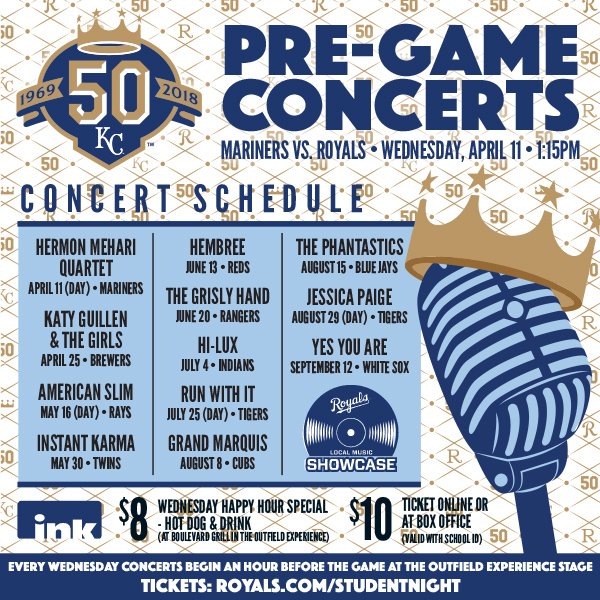 Tonight at 6 p.m. on #EightOneSixty, <a href="/concertchris/">chris haghirian</a> gives you the lowdown on <a href="/inkkcmag/">Ink Magazine</a>'s Pre-Game Concerts during this year's <a href="/Royals/">Kansas City Royals</a> season. bridge909.org/eightonesixty/