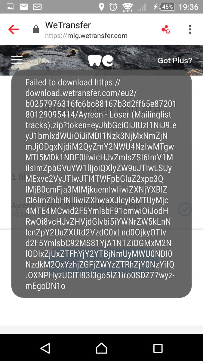 resoundbm's tweet photo. @WeTransfer Can you shed some.light on the failure? https://t.co/rK4fh65BWT