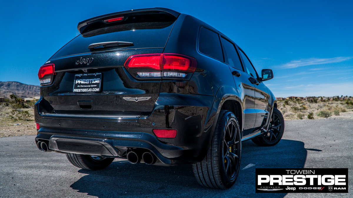 It's #TaillightTuesday ! Come down to Prestige CJD! We have the Fastest SUV on deck! Jeep #TrackHawk #Jeep #SRT #V8 #707hp