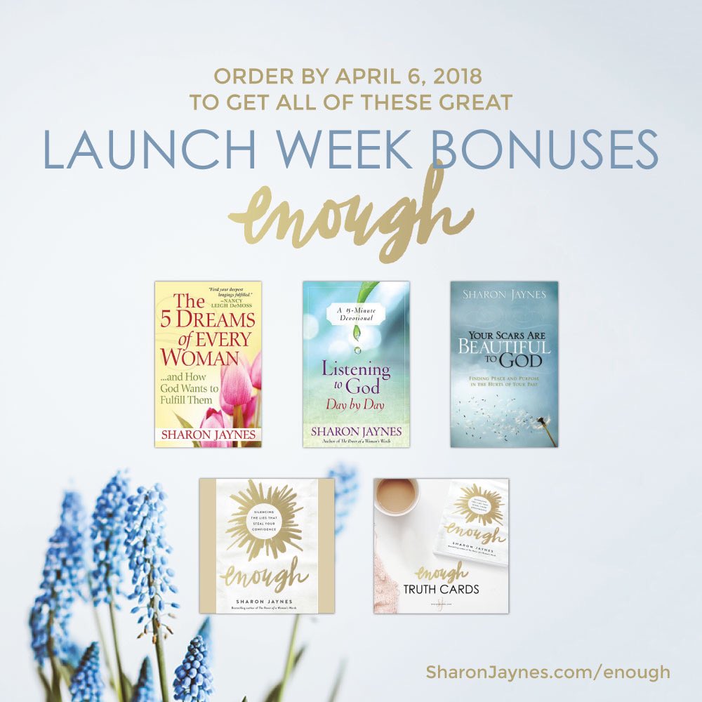 GwenSmithMusic's tweet photo. Today is release day for #enoughbook! Love how God is using this message to help women reject the lies of the enemy and replace them with HIS #TRUTH! Order your copy + submit for #freebies (including 3 ebooks) by Friday at https://t.co/y1UZYzywOh. https://t.co/T2gRo4QGla