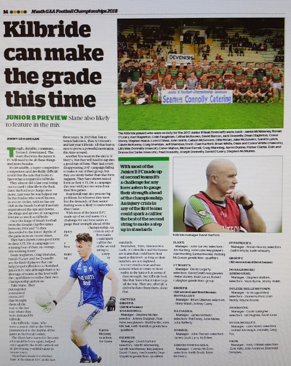 After losing out to Gaeil Colmcille in last year's final can <a href="/kilbridegaa/">Kilbride GFC Meath</a> win the Junior B FC this time around. Read about their chances in tonight's Meath Chronicle
