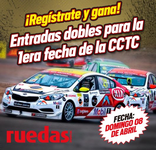 Ruedas&amp;Tuercas estará sorteando entradas dobles para vivir la 1era Fecha del Campeonato de Circuito Turismo Competición que se disputará el domingo 8 de abril. 🚗

Participa llenando tus datos en el siguiente link:
▶ goo.gl/AbpBnJ 😉

* #Sorteo 6 de abril 👍