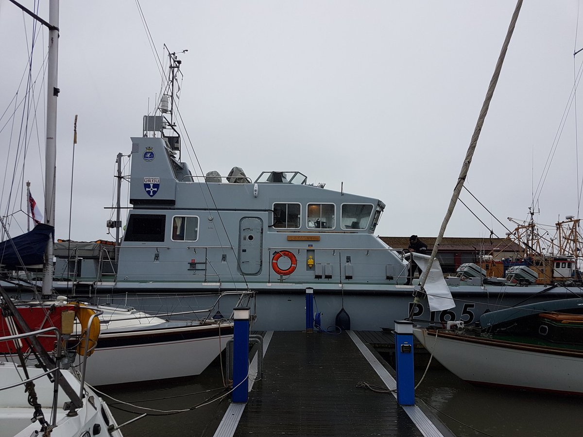 BlairDurno's tweet photo. A big welcome to @HMSExample to Arbroath. In total five Fast Patrol Boats are touring Scotland. As part of the Easter deployment. #Arbroath #RoyalNavy #HMSExample @RoyalNavy @RNinScotland Photo Credit HMS Example https://t.co/7MeWF7yQKI