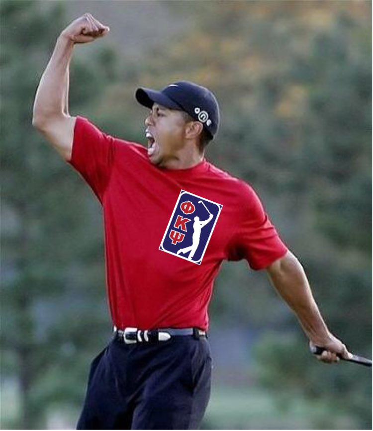 That’s the face of a champion! Congrats to Tiger on winning last year’s Phi Psi Mini Masters and don’t forget to come to this year’s! It’s this Sunday, April 8!! Tickets are $5 pre-sale (ask any Phi Psi) or $7 at the door! Raising Cane’s will be included 😏🍗