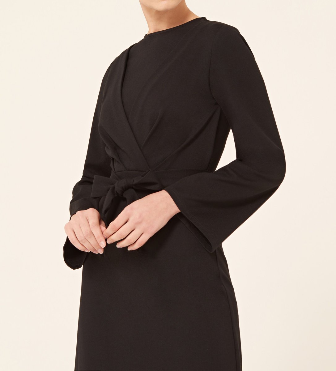 black kimono sleeve dress