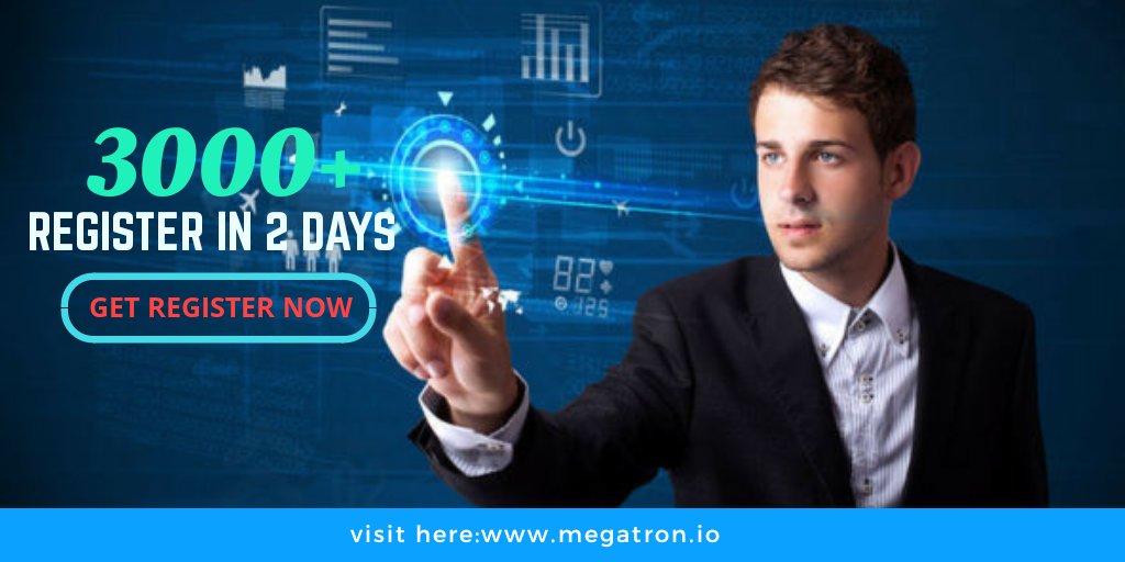 SupportMegatron's tweet photo. MEGATRON REGISTER UPDATE

Dear Cryptohunters,

You will be glad to know that just in 2 days 3000+ members get registered with us to take participate in Megatron crowdsale. Get register now to join the upcoming crowdsale.  

#Megatron #Crowdsale #Airdrop https://t.co/wb61c2WWkI