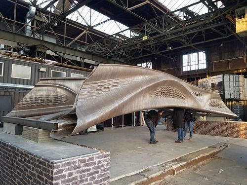 keanw's tweet image. Blog: Checking out the world's first 3D printed steel bridge at MX3D in Amsterdam buff.ly/2Gu6NjC