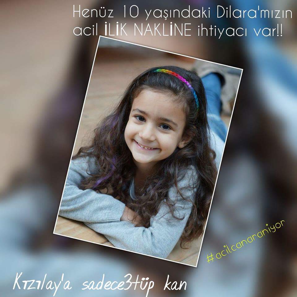 Şu anda BU TWEETİ gördüyseniz 
RT yapabilir misiniz Lütfen!

Dilara #ACİL  İlik Bekliyor 

Kızılay Kan Merkezlerine Kök Hücre İçin 3 Tüp Kan Vermen Yeterli