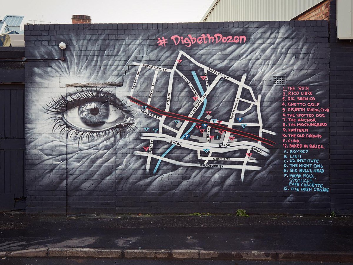 DigBrewCo's tweet photo. Thanks to neighbours @TheRuinDigbeth for spraying our names on their wall as part of the new #DigbethDozen map on Little Ann Street.
If you're on the way to see us, pass by and take a look at the work - created by Birmingham's @graffitibytitle .
Image: @iandaviesphoto https://t.co/CRykyIjK3g