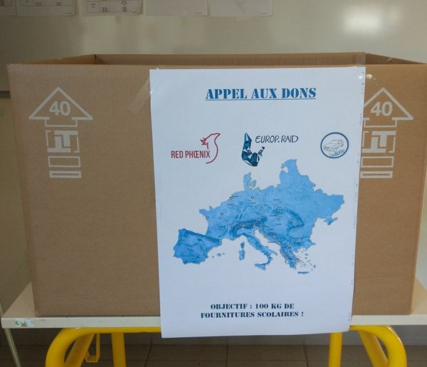 RedPhoenix2019's tweet image. En collaboration avec l'équipage Lu&amp;amp;Flo, @RedPhoenix2018 mets à disposition dans le campus Haute-Follis à Laval un appel aux dons afin d'atteindre les 100 Kg de Fournitures scolaires !

Merci à ceux qui nous aideront dans cette démarche :)