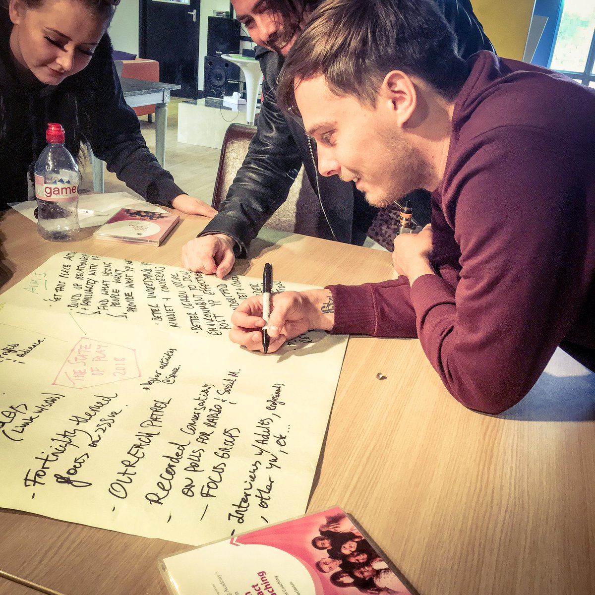 LYPStateOfPlay's tweet photo. Setting #Goals ... Developing #Aims ... 
@GeorgeGooding1 @sticksyrocks  #KarisShatford @LYP_THESPACE #StateOfPlay18 #CrimeReduction #Consultation #PositiveActivities #RelationshipBuilding https://t.co/Ktqp2YVV2L