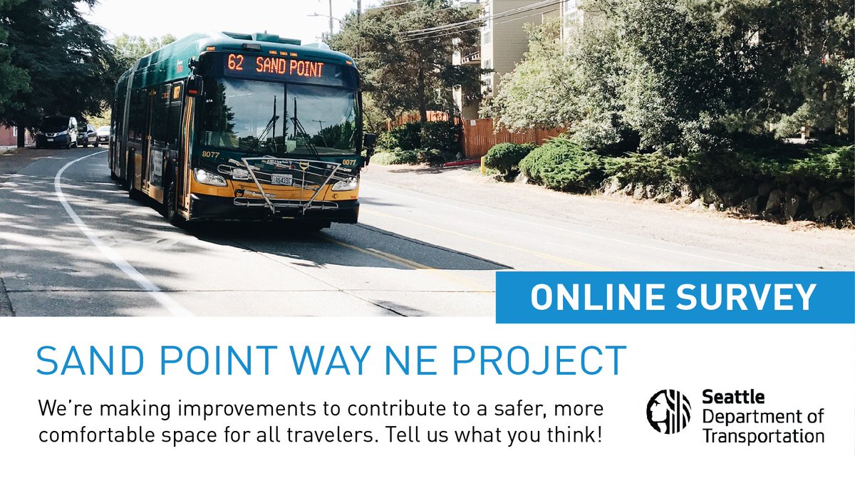 seattledot's tweet photo. YOUR INPUT HELPS | #SandPointWay NE Project
We're working w/our #VisionZero & #SidewalkDevelopment programs to make sure improvements create a safer & comfortable space. Take our survey (until 4.13.18).
ABOUT | https://t.co/3Arq1Trf1A
SURVEY | https://t.co/J1Y4nxAoDo https://t.co/PCH21Dv0Nb