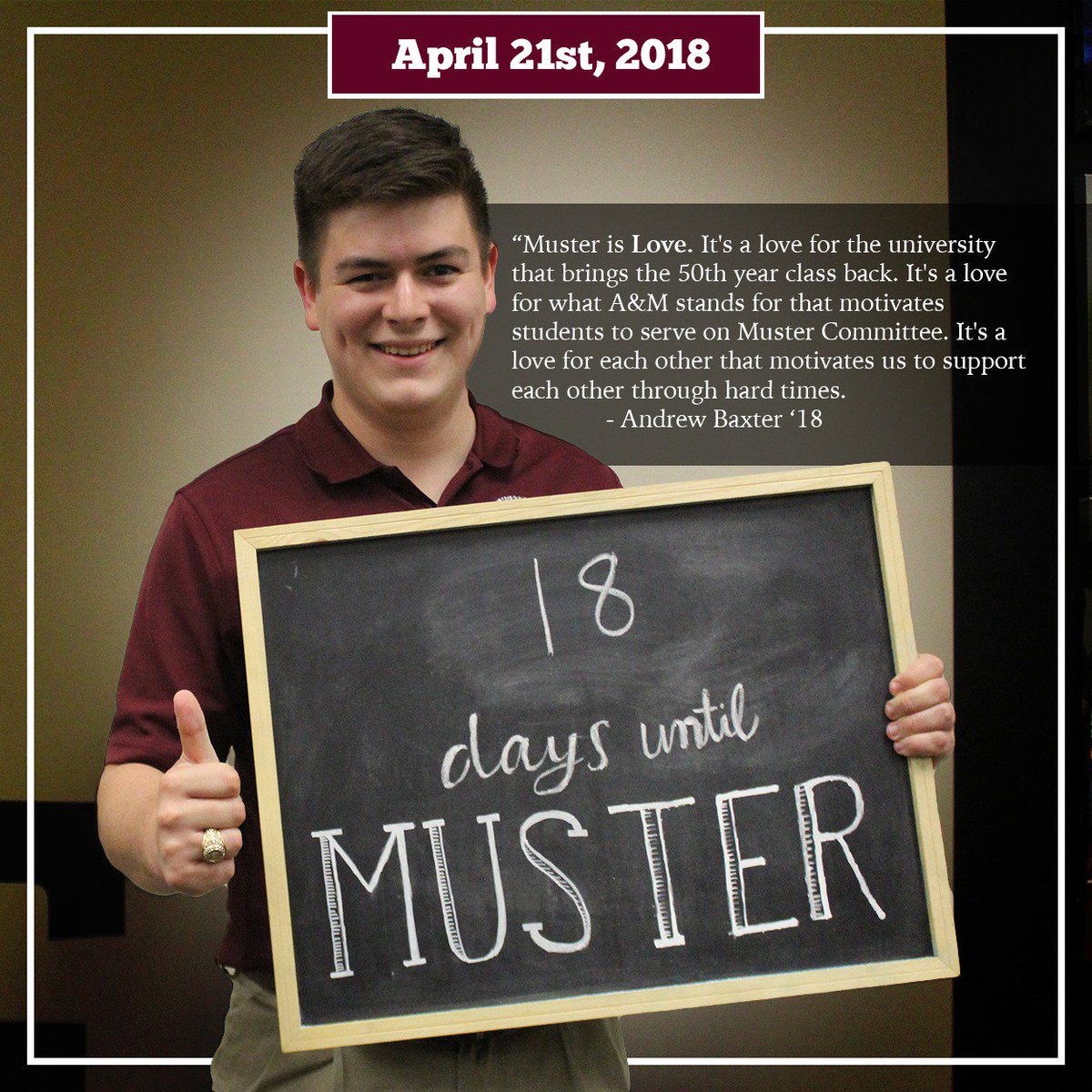 AggieMuster's tweet photo. Many individuals think of Muster as Reed Arena or G. Rollie White colosseum packed to the brim with a block of candles below. However, Muster is not a single place, but rather the gathering of individuals with their local community of Texas A&amp;M Aggies. https://t.co/FcN6b72csY