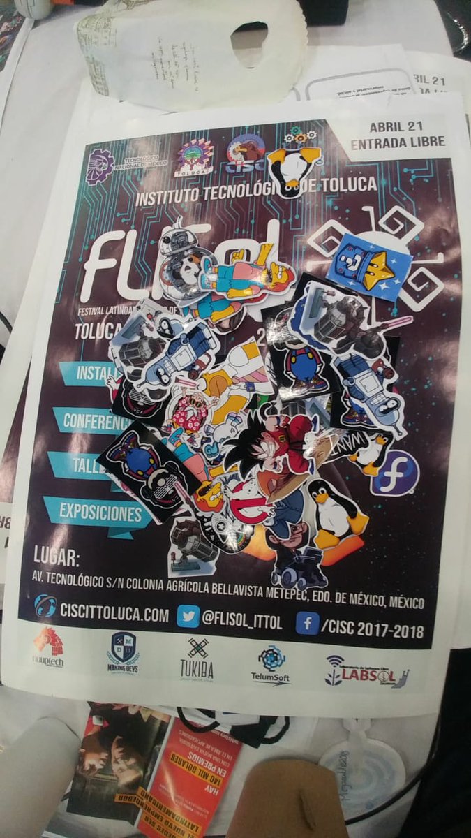 Dale like a : facebook.com/flisolittol/?r… y ganate un sticker. Busca la mesa de los carteles de FLISoL aquí en #TalentLand