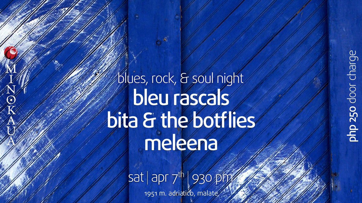 Apr7 <a href="/theminokaua/">The Minokaua</a> - <a href="/TheBotflies/">BATB</a> <a href="/BleuRascals/">Bleu Rascals</a> #Meleena 9PM. P250w/1drink. :)))))