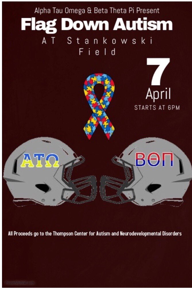 Our Signature Event flag football game is on Stankowski field Saturday at 6pm. We will be selling tickets at speaker circle all week. Hope to see you there!