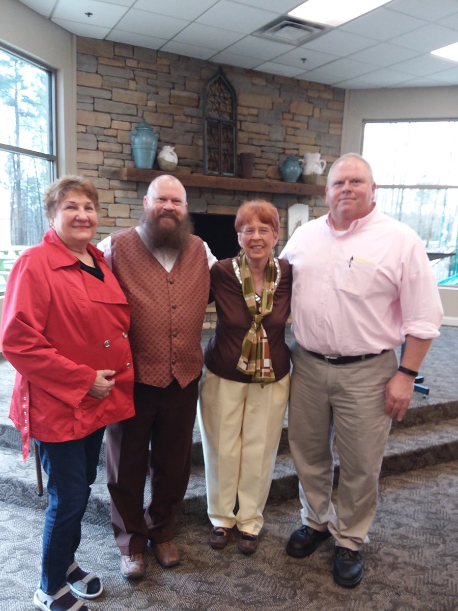 AnnCae1's tweet photo. Prizes for Commission on Aging meet today were Legendary Locals of Cullman County books; Pictured are, Robbye, friend; Col. Cullman, guest speaker, me, and Wade Maynard of Commission on Aging. https://t.co/DCCriMyczQ