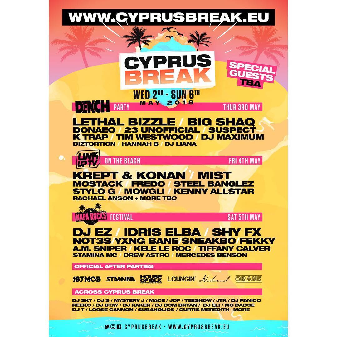 AyiaNapa2k26's tweet photo. This Summer starts with a BANG!

🔥 CYPRUS BREAK 🔥
From Wednesday 2nd - until Sunday 6th of May!

Go get your wristbands / Travel packages at https://t.co/DLN9c2z8cy only 4 weeks to go!

VERY LIMITED AVAILABILITY

💥 https://t.co/qPEWZHoIBK