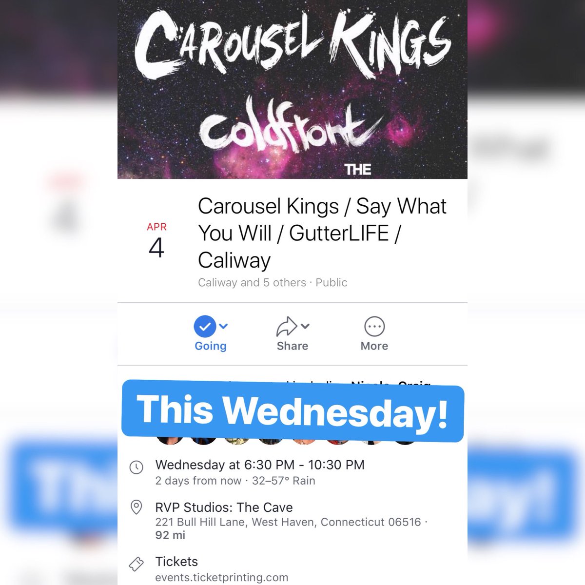 Show tomorrow in CT! Come hang with us before we leave for tour next week.