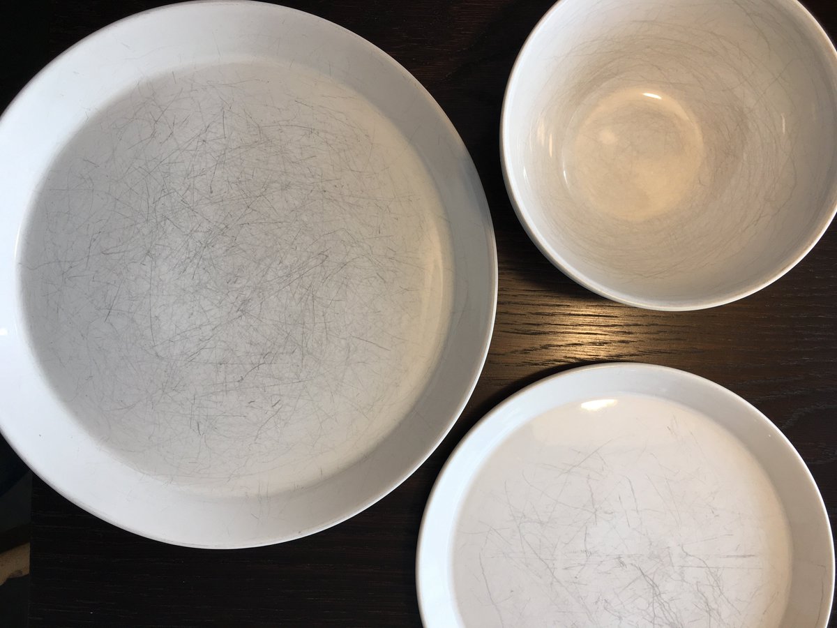 DonPixsel's tweet photo. #alessi  @alessi highly dissapointed by the quality of your porcelaine. I have to remove scratches every 3-4 weeks now. And its quite a hard work. Never had this issue with other china. FAIL! https://t.co/wQ6lzltKrA