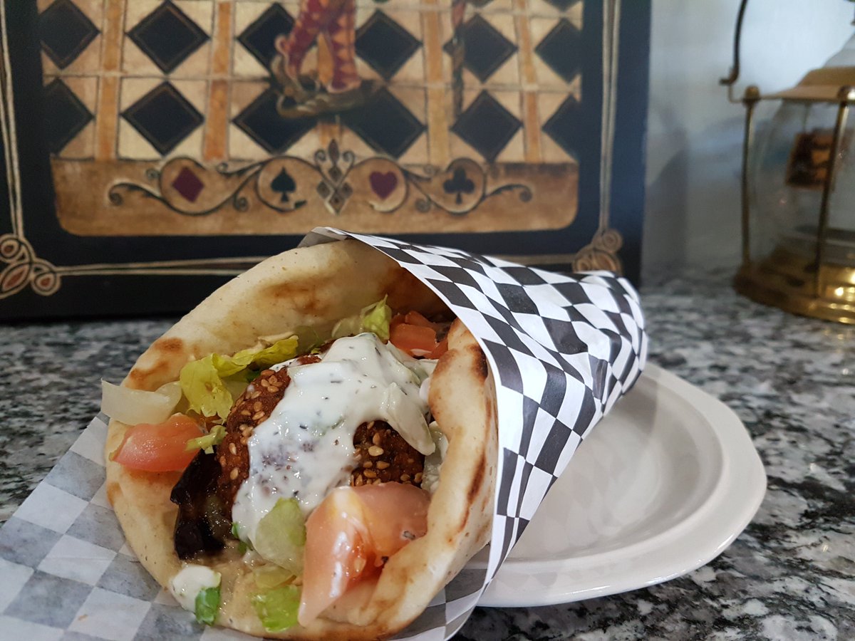 Yuyuscozycorner's tweet photo. As close as we can get to the real Taameyah wrap (Falafel!) outrageously delicious, a healthy food you will crave @Yuyuscozycorner #vegetarian #Norman #restaurant #coffee #Oklahoma https://t.co/8K3V0s29Iq