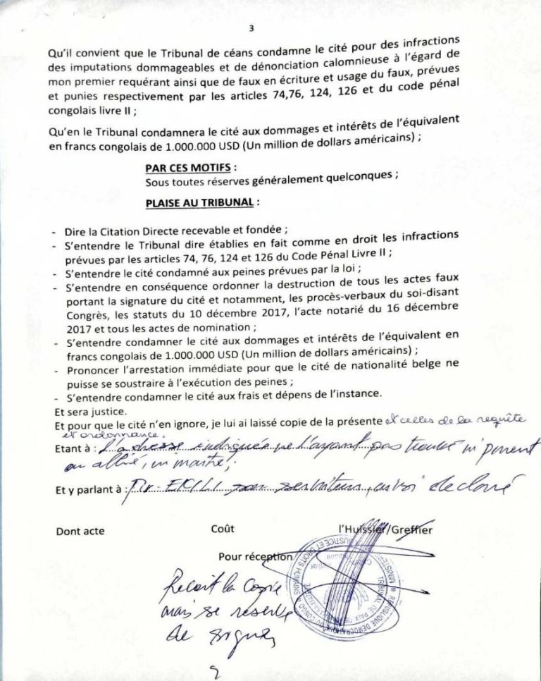 kinshasaweb's tweet photo. 🎓🇨🇩🇧🇪🔴📝🚨#Urgent🚨#RDC #DRC #UDPS @kabund_jmkkrock vient de saisir la justice contre @TharcisseLoseke @loseketharcisse par #Citationdirecte pour faux et usage de faux @BrunoTshibala @PrimatureRDC https://t.co/qzB6xfLUI3