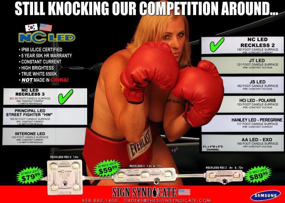 TheSignSyn's tweet image. New low price on our NC Reckless 2 LED Modules!!!