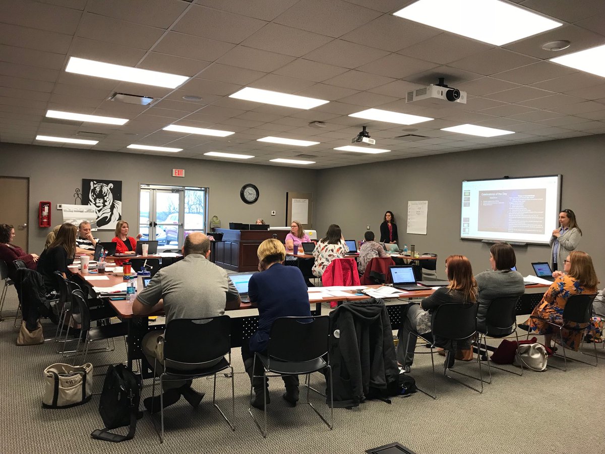 ChrisVTempleton's tweet photo. Our 6-12 ELA teachers ending their day of proficiency scale development with celebrations of what they accomplished today! Well done team! #wpslearnwell https://t.co/qZC453Bj1b