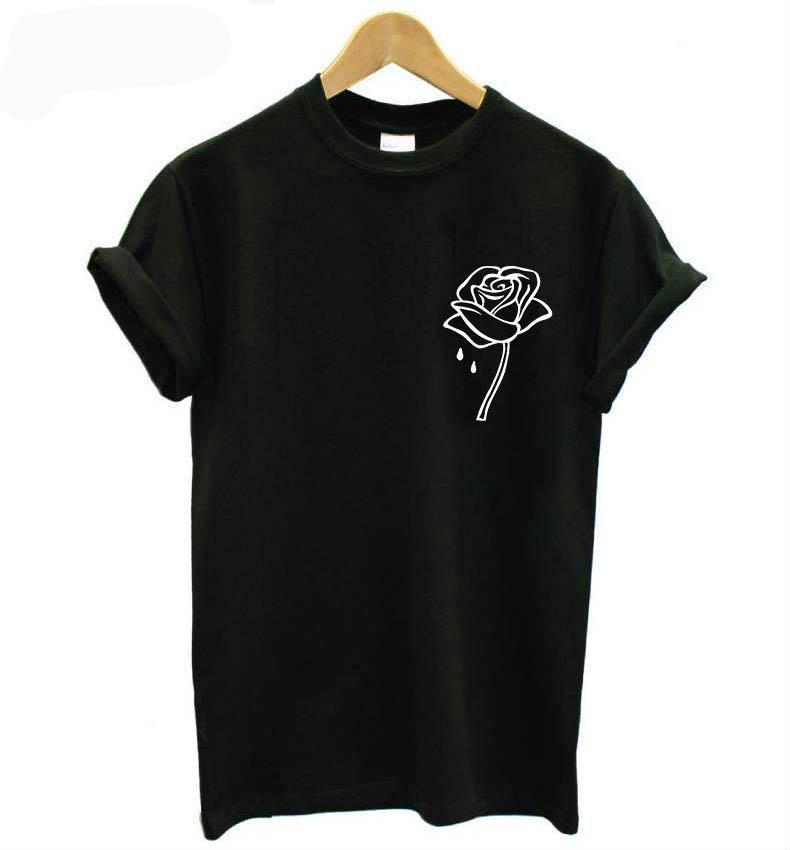 Women Rose Pocket Shirt. Available in Black, Grey and White: #roseshirt
#freeshipping
#shirt
#singlerose➤ goo.gl/Drec2n