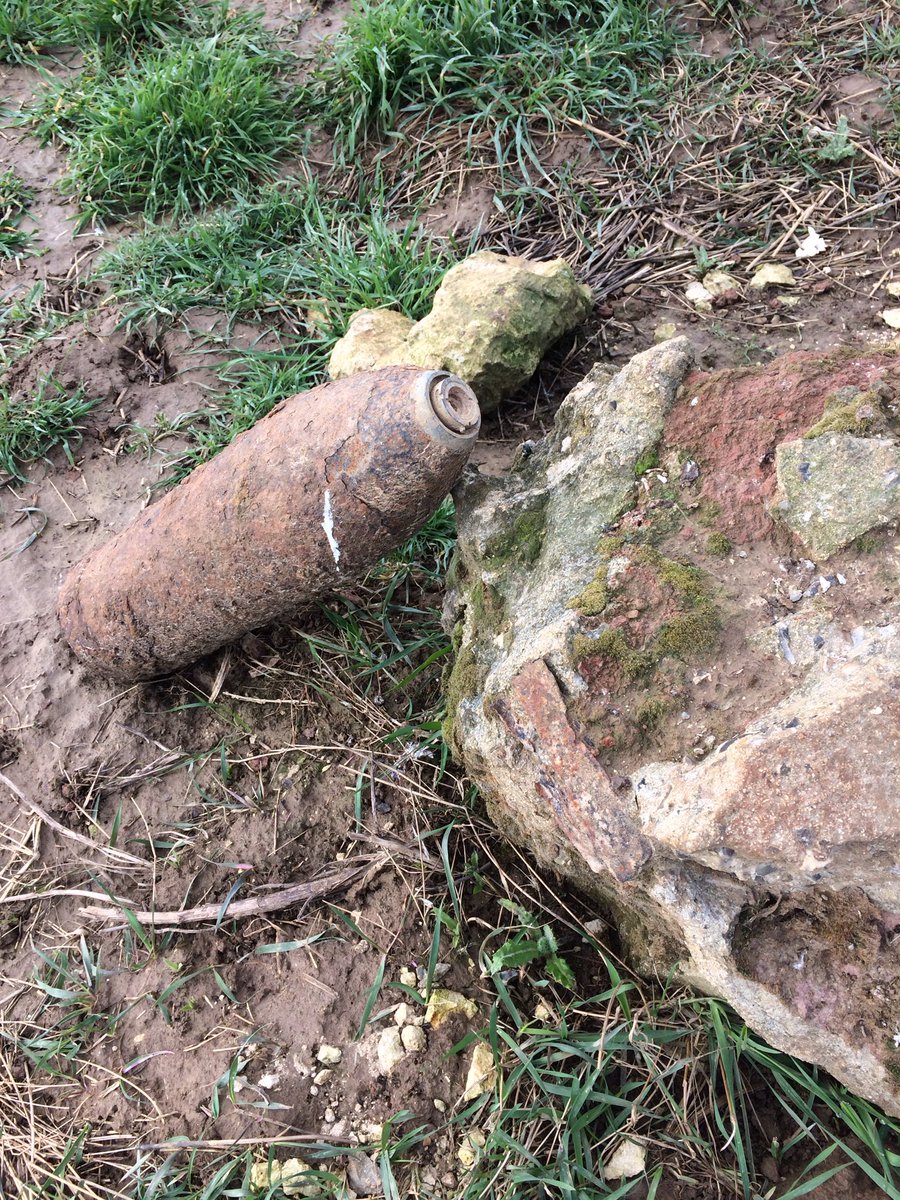 AlisterPike1's tweet photo. Between Thiepval and the Leipzig Redoubt on the #Somme this morning. A nasty looking shell. Can anyone identify the type? @sommecourt @jbanningww1 @flanders1914 @WW1revisited @WWHistoryHQ @TrenchTrotter https://t.co/rYzypyzjxx