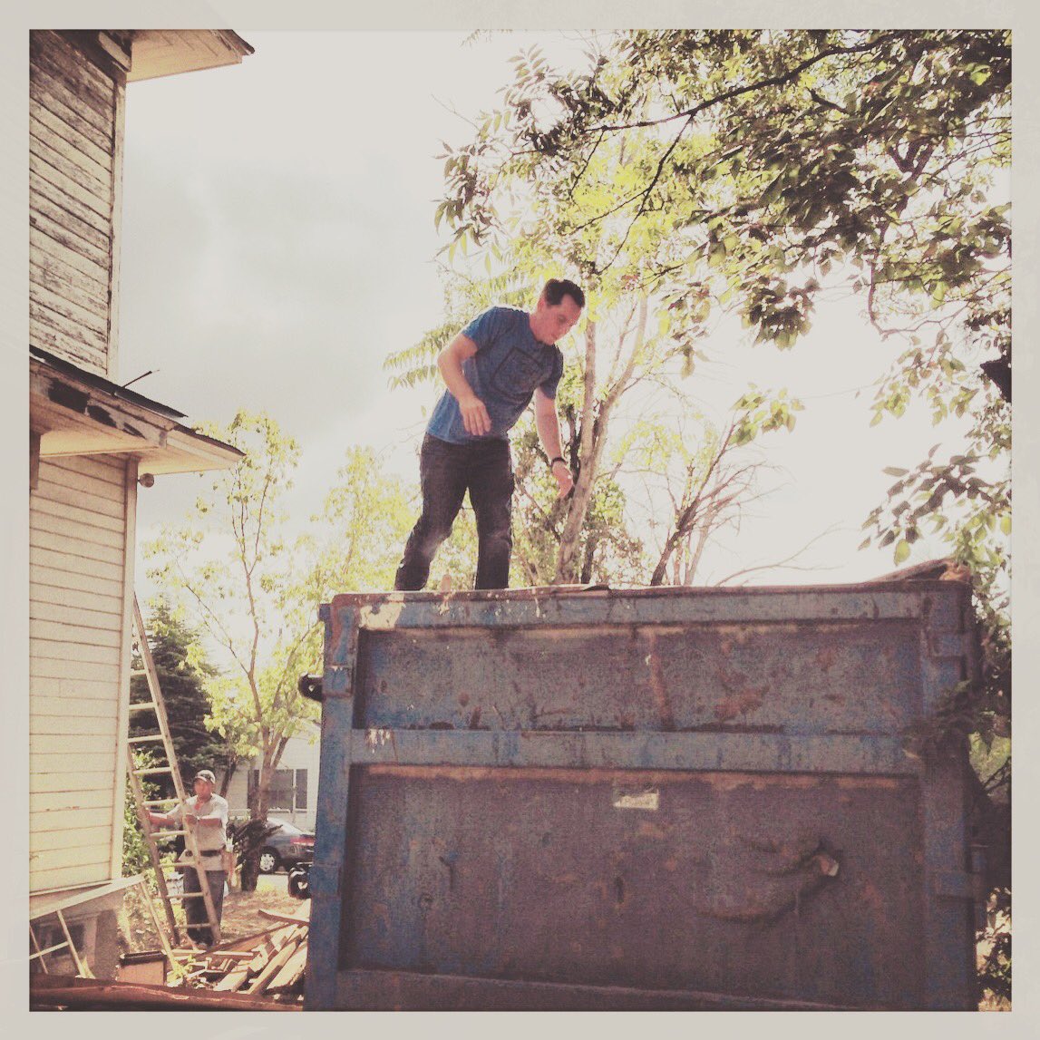 Clint Harp (@clintonharp) on Twitter photo #FixerUpper memory lane - jumped into this dumpster @ the site of the 1st house on season 1 and never looked back. What a ride. So much love to <a href="/joannagaines/">Joanna Gaines</a> and <a href="/chipgaines/">Chip Gaines</a> for continuing to call me back over the course of 5 seasons to be a part of this journey❤️ #lovebuildrun #FixerUpper memory lane - jumped into this dumpster @ the site of the 1st house on season 1 and never looked back. What a ride. So much love to <a href="/joannagaines/">Joanna Gaines</a> and <a href="/chipgaines/">Chip Gaines</a> for continuing to call me back over the course of 5 seasons to be a part of this journey❤️ #lovebuildrun