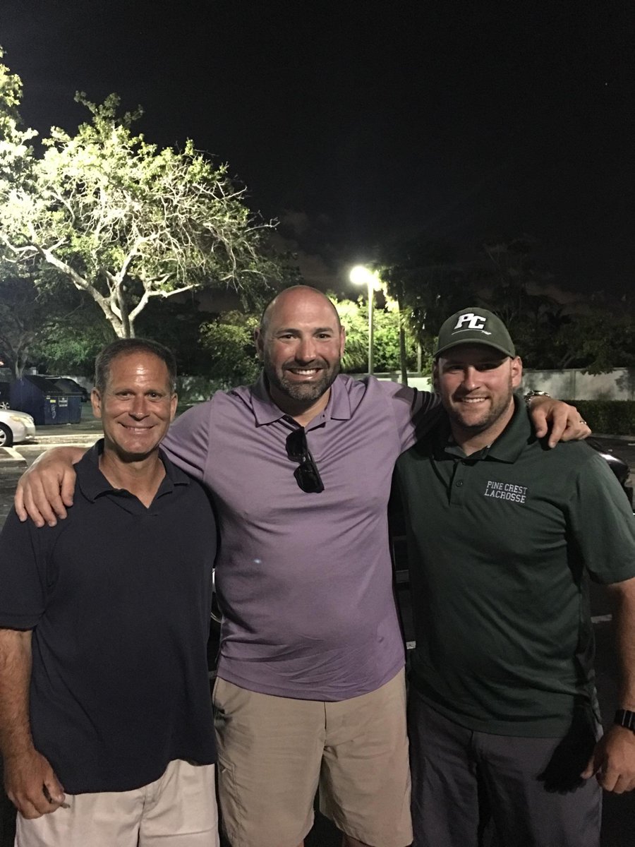 bschwind2's tweet photo. Got some face time with Coach Harris tonight. Also, with the legend Mike Sanderson. #vacationcomplete https://t.co/2gDDy9CQzU