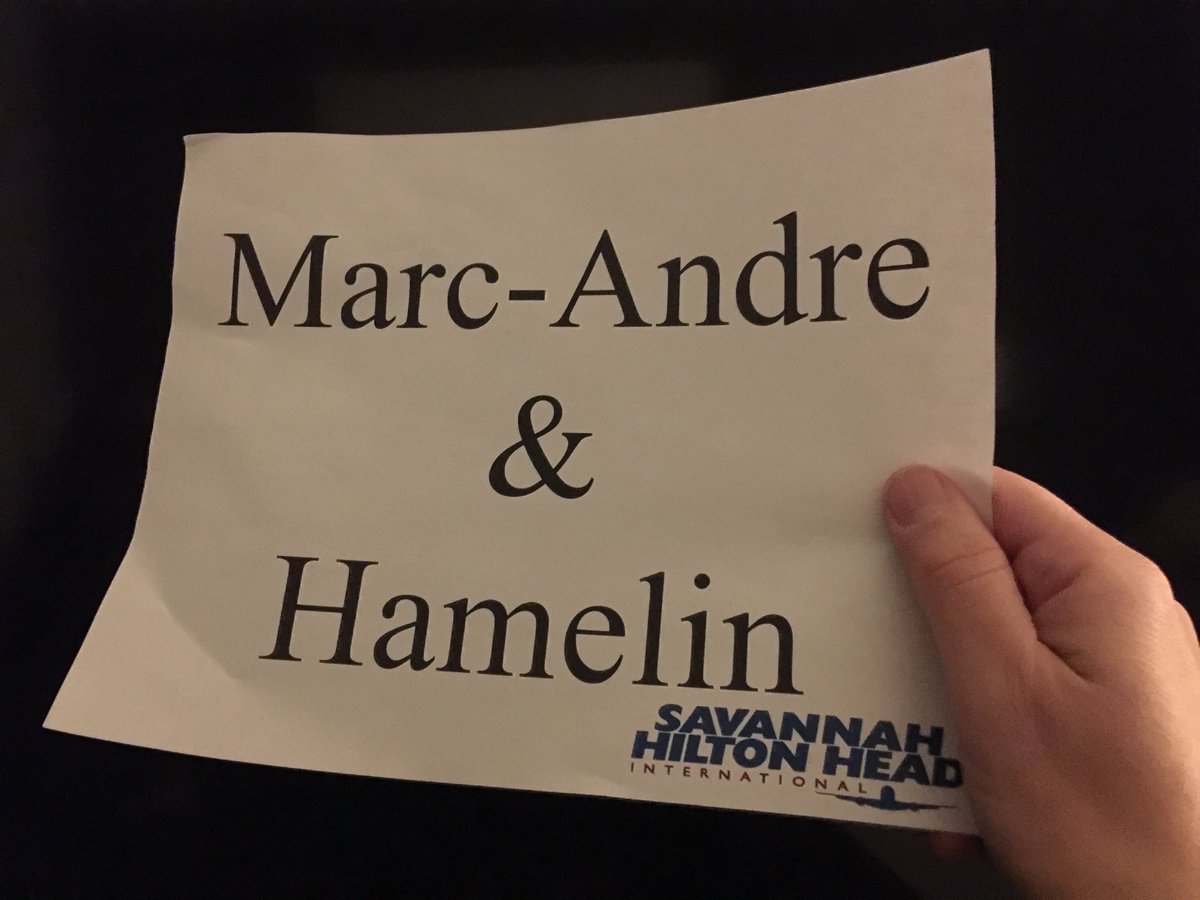 I was just greeted at the airport by a driver holding this. ‘And now, ladies and gentlemen, we proudly present the comedy duo of...’