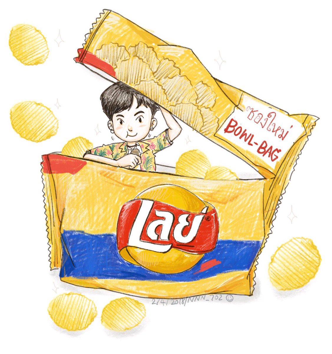 laysthailand's tweet photo. ส่องแล้วเพลินมากคร๊อบบ ชอบมากกก นี่แอดก็คิดนะ ทำไมตอนเด็กๆไม่ตั้งใจเรียนศิลปะ ถถถถถ #LaysBowlBag #แชร์เลย์แชร์เลย #เป๊กผลิตโชค
Cr. #เรือนช่างศิลป์ ทั้ง4คนนี้นะคะ (เห็นว่ามีลงชื่ออยู่ที่รูป) ขออนุญาตแชร์รูปน่ารักๆค่ะ https://t.co/NTKO5DLnU7