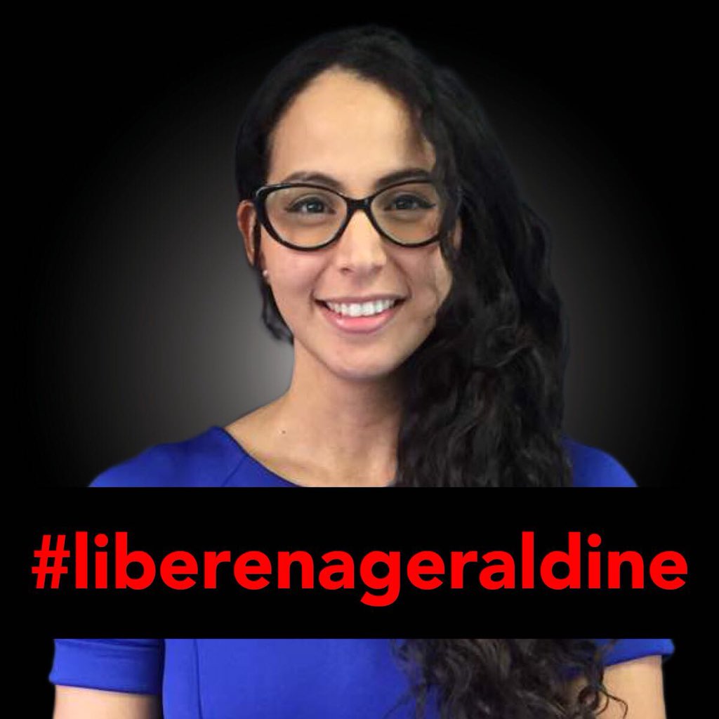prosablanca's tweet photo. Los unimetanos nos ponemos al servicio de los familiares de Geraldine Chacón, directora de Embajadores Comunitarios detenida de forma arbitraria e inconstitucional. No se le ha permitido comunicarse con su familia y permanece detenida injustamente #LiberenAGeraldine https://t.co/SqN49A1z5A