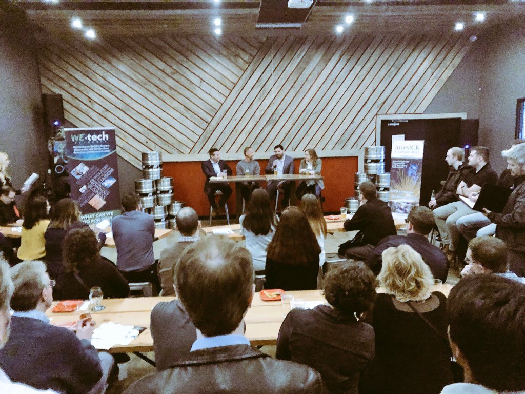 WEtechAlliance's tweet photo. #Why Chatham-Kent? Because of small town values, but highly technical #capabilities and #connectivity -Our panel loves doing business in #CKOnt #TeCKNight https://t.co/Bxsm7Gotot