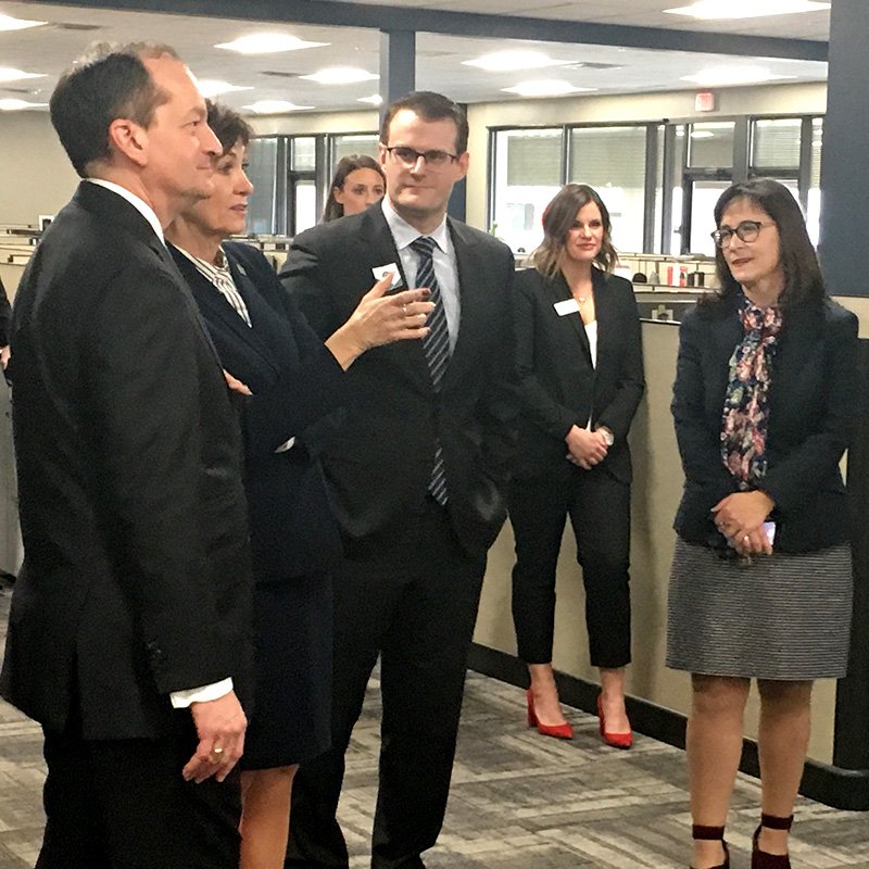 U.S. Secretary of Labor Alexander Acosta visiting the IowaWORKS center in Des Moines, Iowa.