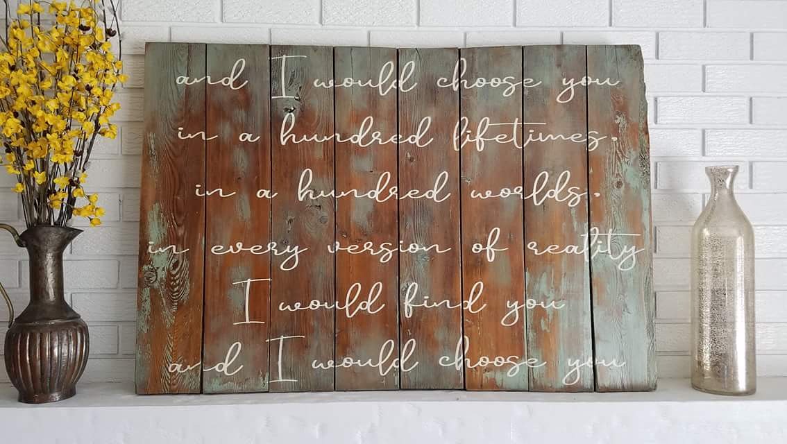 RedsRusticSigns's tweet image. I am just in love with this quote! We did this sign for our last market but it didn't make it past the Facebook post before someone bought it. This time it is on an old barn gate, and I think it is gorgeous #redsrusticsigns  #madeinmontana #andiwouldchooseyou #weddinggift #gift