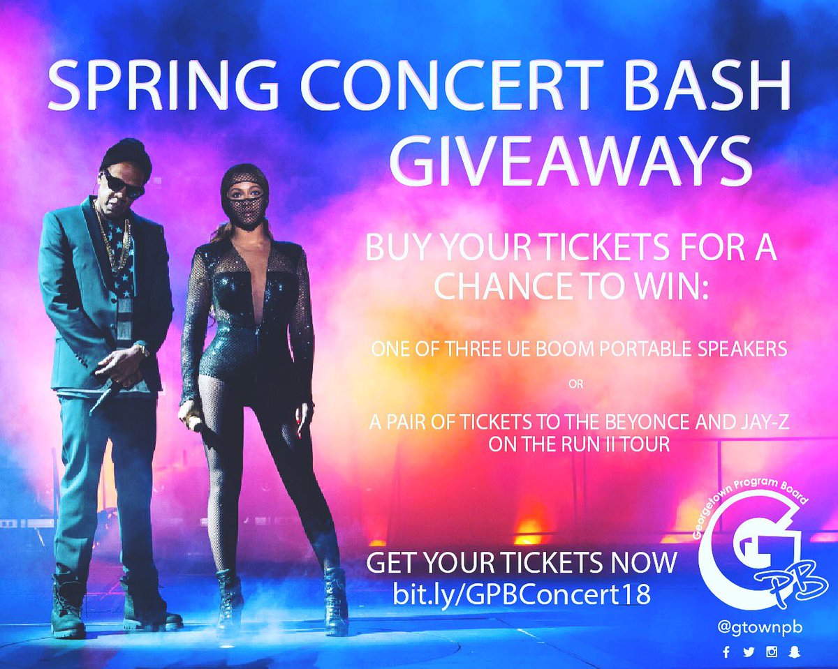 gtownpb's tweet photo. THIS FRIDAY! Come out for the Spring Concert and enter to win a UE Portable Speaker or Jay-Z and Beyonce tickets! https://t.co/QFa0GP2kww https://t.co/oJS4yCuLCe