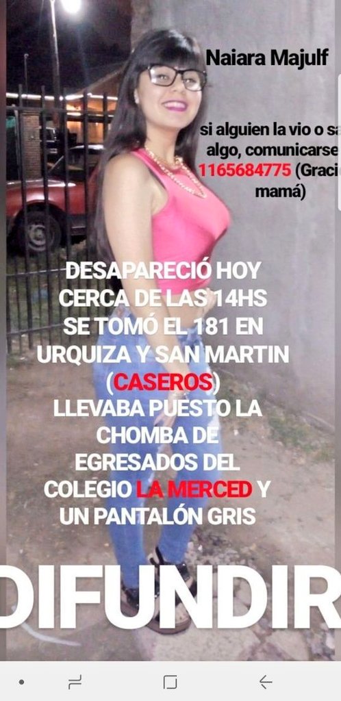 FrnandaBlanco's tweet photo. URGENTE 
BUSCAMOS a #NaiaraMajulf desaparecio hoy cerca d las 14 hs se tomo el 181 en Urquiza y San Martín Caseros
Si la viste o tenés alguna información por favor comunicarse 📱1165684775 o al 📞 911 gracias por ayudar a DIFUNDIR 👇👇
@luisnovaresio 
@HambreCero 
@todonoticias https://t.co/NWHB4E8W7N