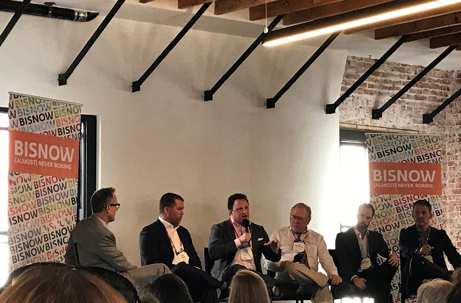 Justin Weiss, vice president at Kennedy Wilson, speaking today at @BisnowLA's 'Neighborhood Series,' focusing on the evolution of downtown Los Angeles.