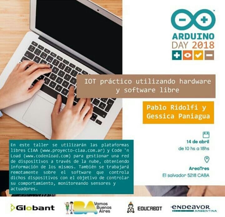 gessipani's tweet image. No vemos en el #ArduinoDay2018 🤖💻🤓 #IOT #softwarelibre #hardwarelibre