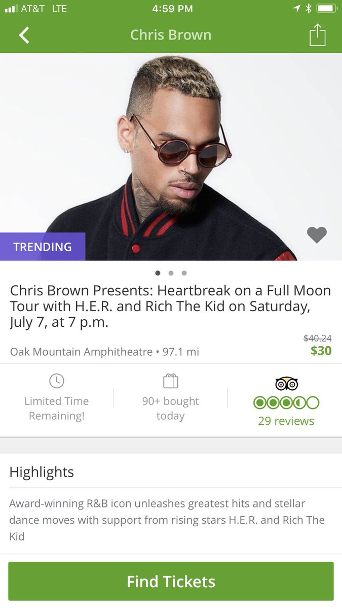 Better get your tickets now while they are cheap!!!! 
#chrisbrown #her #tour #Birmingham #purchased #attending